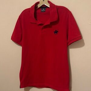 Classic Red Polo with Embroidered Logo